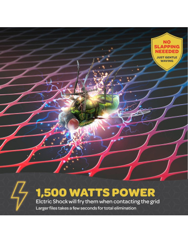 Raqueta Eléctrica para Moscas Sewanta - Zapper 1500V Juego de 2