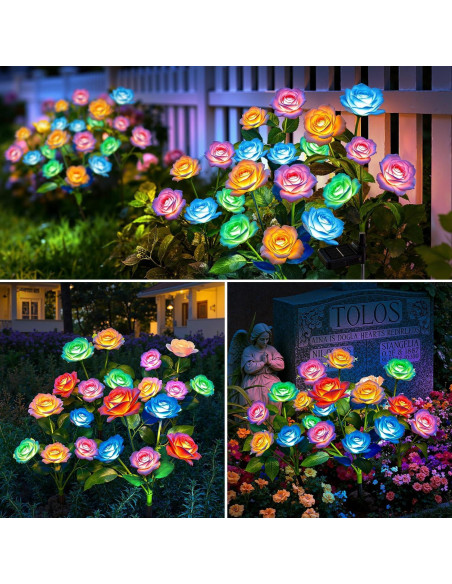 Luces de Jardín Solares WdtPro 6 Paquete Rosa LED IP65 Luces de Jardín Solares WdtPro 6 Paquete Rosa LED IP65