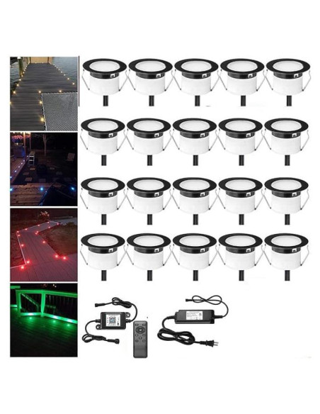 FVTLED Kit de 20 Luces LED RGBW WiFi 12V para Jardín y Escalera FVTLED Kit de 20 Luces LED RGBW WiFi 12V para Jardín y Escalera