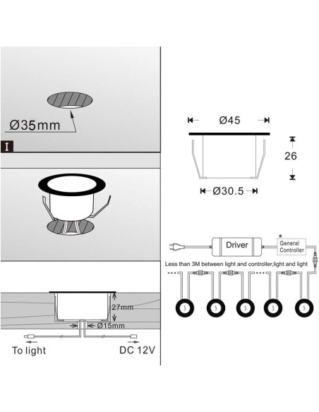 FVTLED Kit de 20 Luces LED RGBW WiFi 12V para Jardín y Escalera FVTLED Kit de 20 Luces LED RGBW WiFi 12V para Jardín y Escalera