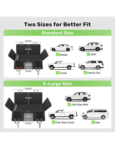 Cubierta de Asiento para Perro Zanch XL Negra Impermeable