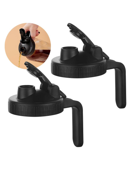 Tapa de vertido FyndraX para frascos Mason de boca ancha - 2 unidades Tapa de vertido FyndraX para frascos Mason de boca ancha - 2 unidades