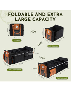 Organizador de Maletero Plegable SugarFox 95L con Compartimento para Zapatos 2