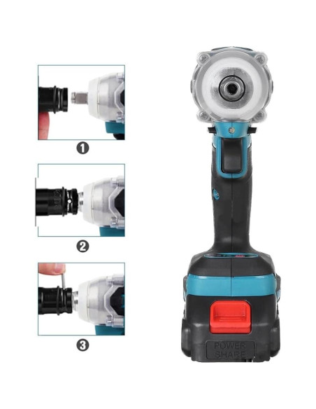 Llave de Impacto Eléctrica Mefape 18V 2200RPM 320Nm Llave de Impacto Eléctrica Mefape 18V 2200RPM 320Nm