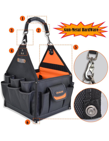 Bolsa de Herramientas WELKINLAND 40 Bolsillos 25L Resistente
