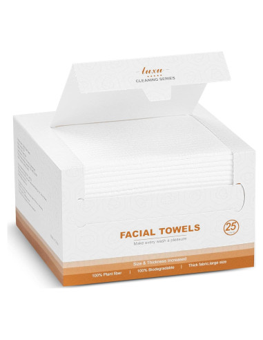 Toallas Faciales LUXU Desechables 25 Piezas Suaves y Gruesas