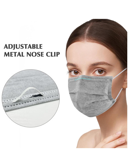 Mascarillas Desechables Wecolor 100 Pcs 3 Capas Gris Mascarillas Desechables Wecolor 100 Pcs 3 Capas Gris