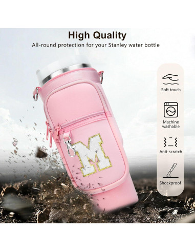 Soporte de Botella de Agua LOKASS Rosa con Correa Ajustable