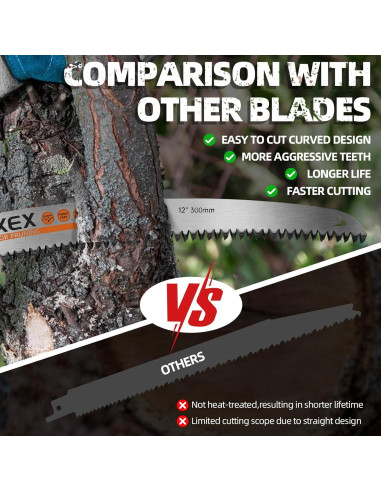 Hojas de Sierra Recíproca ALEXEX 30.48 cm 6Pcs para Madera