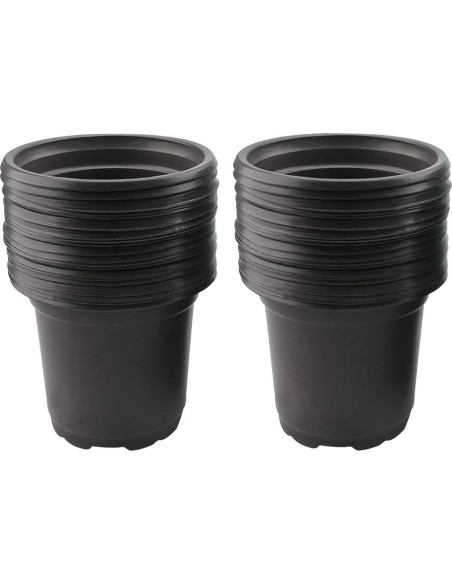 100 Macetas de Plástico Negras KINGLAKE 10.16 cm con Drenaje 100 Macetas de Plástico Negras KINGLAKE 10.16 cm con Drenaje