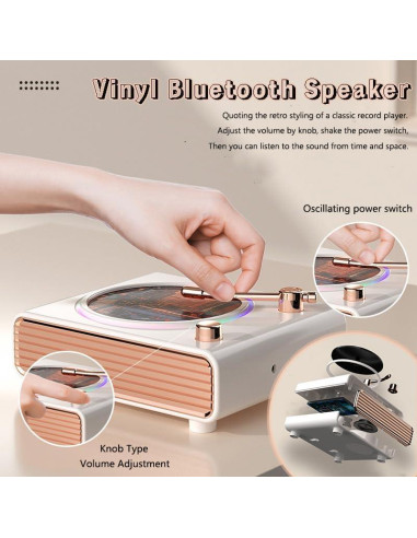 Altavoz Bluetooth Retro Strackvial HDZ730 Verde con Luces