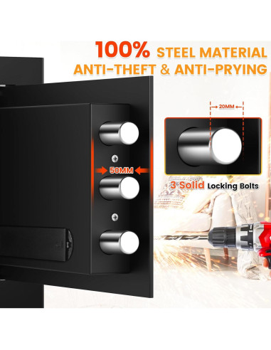 Caja Fuerte Ignífuga GHJGAGE 1.2 Pies Cúbicos Impermeable