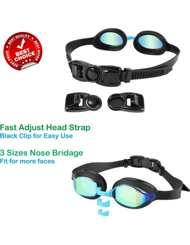 Gafas de natación para niños 3-14 años - 2 paquetes con estuche
