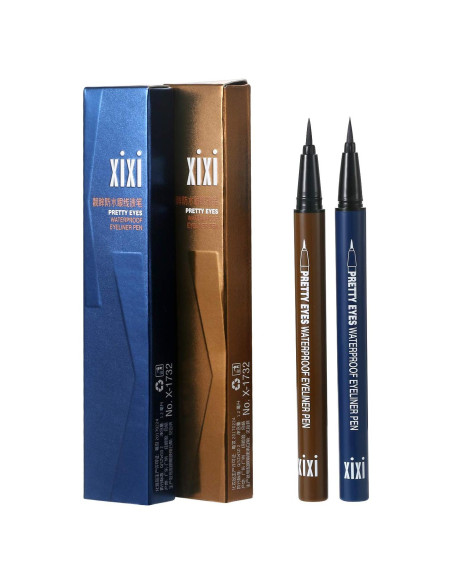 Delineador Líquido Vtrem - Azul Marino y Marrón Claro, Impermeable Delineador Líquido Vtrem - Azul Marino y Marrón Claro, Impermeable