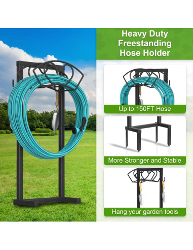 Soporte para Manguera de Jardín VyGrow, Resistente y Desmontable