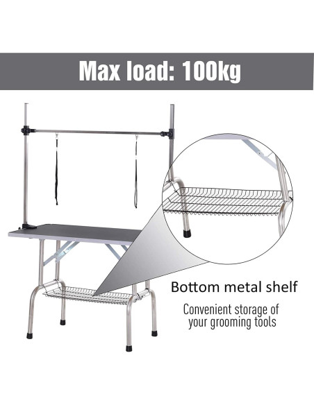 Mesa de Aseo Plegable Enweichang para Perros 91cm Negra Mesa de Aseo Plegable Enweichang para Perros 91cm Negra