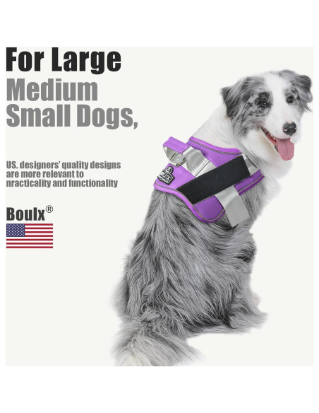 Arnés para Perros Bolux Mediano Lavanda Ajustable Reflectante Arnés para Perros Bolux Mediano Lavanda Ajustable Reflectante