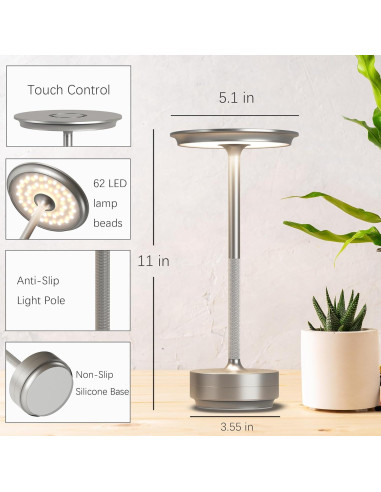 Lámpara de Mesa Inalámbrica FDIDC T106A Plata 5000mAh LED