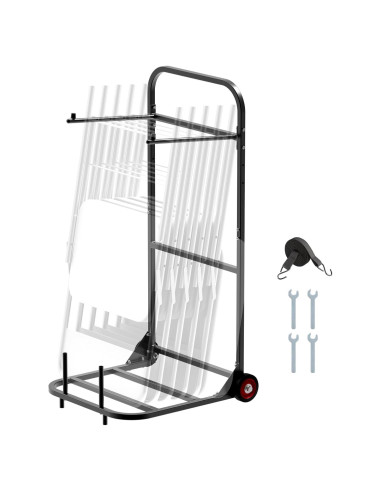 Carro para Sillas Plegables VEVOR 10 Sillas 45.36 kg Negro