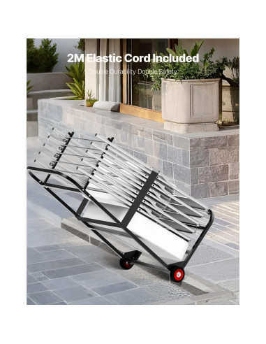 Carro para Sillas Plegables VEVOR 10 Sillas 45.36 kg Negro