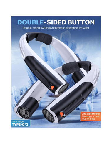 Ventilador de Cuello AaoLin Q4 Negro, Portátil 6000mAh 6 Velocidades