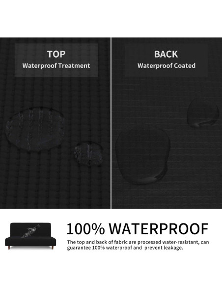 Funda de Sofá Impermeable Easy-Going para Futón 165-190 cm Negro Funda de Sofá Impermeable Easy-Going para Futón 165-190 cm Negro