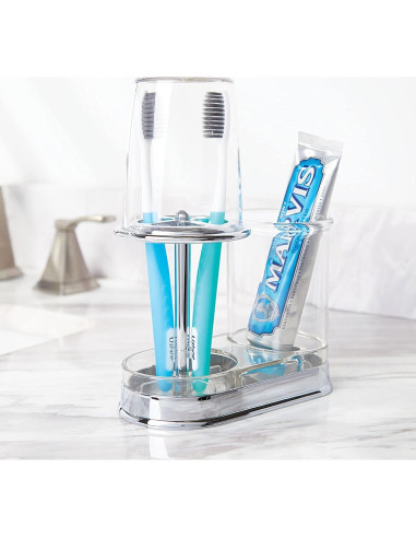Soporte de Cepillos y Pasta de Dientes mDesign Transparente