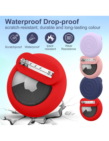 Soporte para AirTag Natyos 4-Pack Funda Metal y Silicona