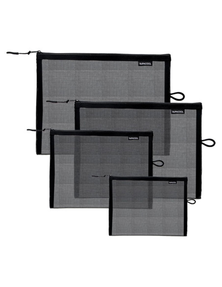 Set de 4 Bolsas de Maquillaje de Malla SUPACOOL - Negro Set de 4 Bolsas de Maquillaje de Malla SUPACOOL - Negro