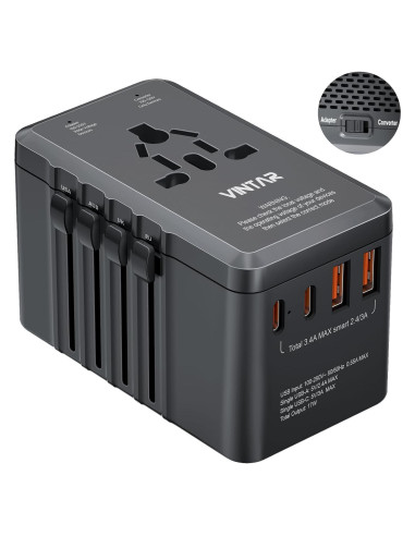 Convertidor de Voltaje 220V a 110V VINTAR 2000W con 4 USB