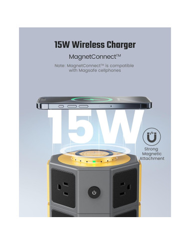 Torre de Regleta de Energía SUPERDANNY 12 Salidas AC 6 USB