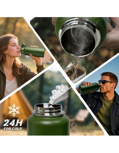 Botella de Agua Aislada AIKOTOO 32oz Camo para Gimnasio