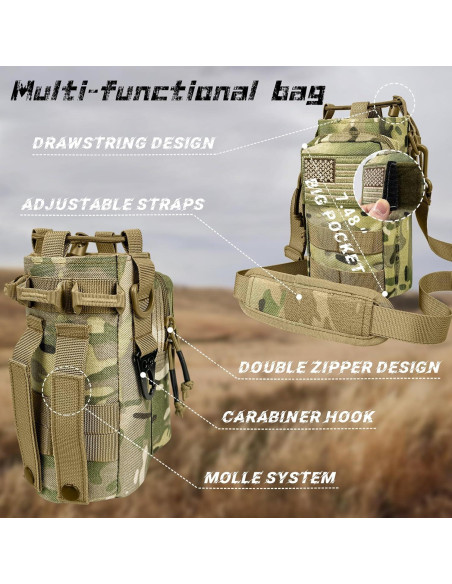 Botella de Agua Aislada AIKOTOO 32oz Camo para Gimnasio