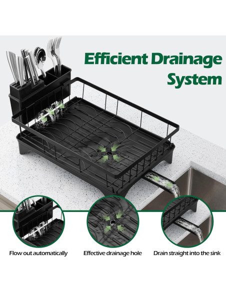 Estante para Secar Platos E-far 2 Niveles Organizador Metal 42.4x30x35.3cm Estante para Secar Platos E-far 2 Niveles Organizador Metal 42.4x30x35.3cm