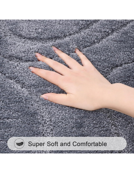 Conjunto de Alfombrillas de Baño HEBE 5 Piezas Microfibra Gris Conjunto de Alfombrillas de Baño HEBE 5 Piezas Microfibra Gris