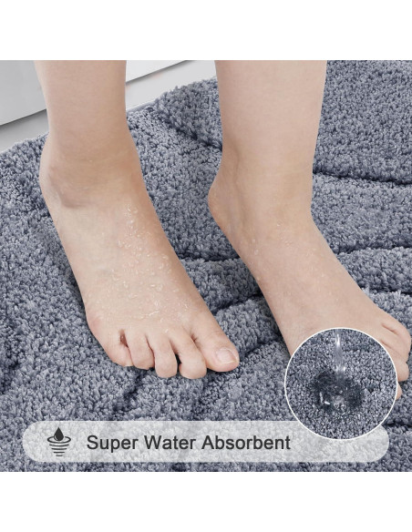 Conjunto de Alfombrillas de Baño HEBE 5 Piezas Microfibra Gris Conjunto de Alfombrillas de Baño HEBE 5 Piezas Microfibra Gris