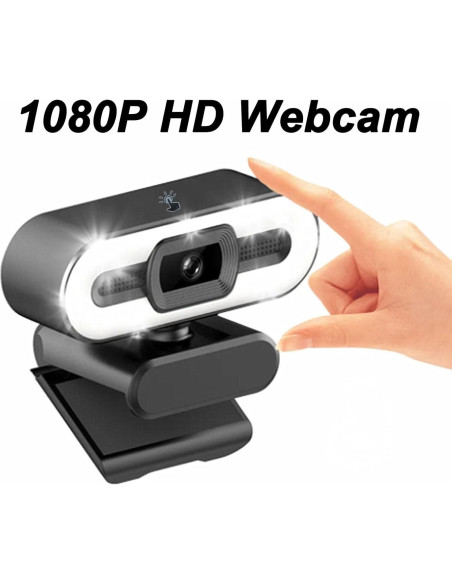 Cámara Web 1080P XUMIUZIY con Micrófono y Luz Ajustable Cámara Web 1080P XUMIUZIY con Micrófono y Luz Ajustable