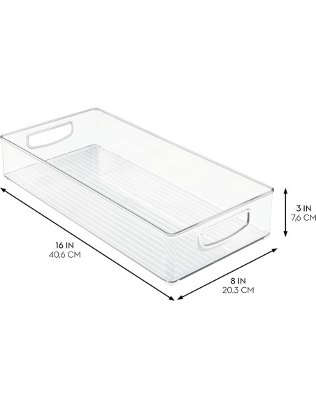 Contenedor de Almacenamiento Apilable iDesign 40,6x20,3x7,6cm Contenedor de Almacenamiento Apilable iDesign 40,6x20,3x7,6cm