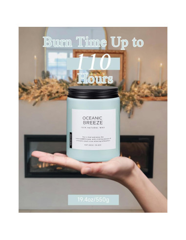 Vela Aromatizada M&SENSE Brisa Oceánica 550g 110 Horas 2 Mechas
