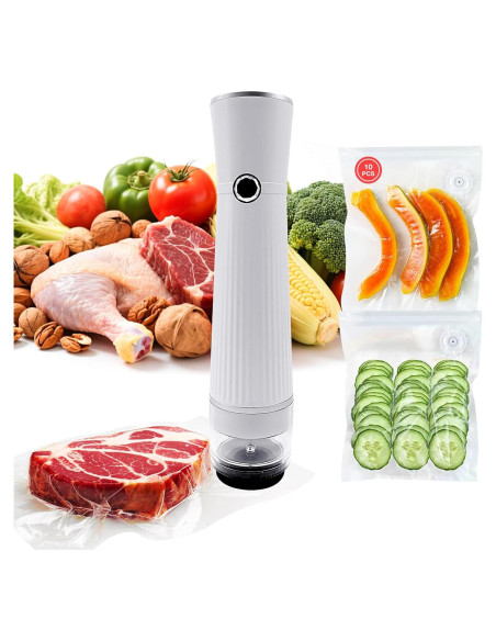 Sellador al Vacío Portátil PEAKCLOUDS VS202501 + 10 Bolsas Sellador al Vacío Portátil PEAKCLOUDS VS202501 + 10 Bolsas