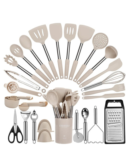 Juego de Utensilios de Cocina Fyvva 35 Piezas Silicona Acero Juego de Utensilios de Cocina Fyvva 35 Piezas Silicona Acero