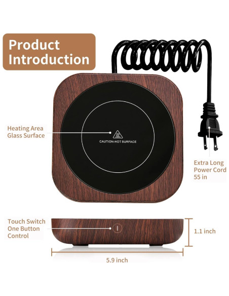 Calentador de Tazas DOPUDO Marrón con Apagado Automático Calentador de Tazas DOPUDO Marrón con Apagado Automático