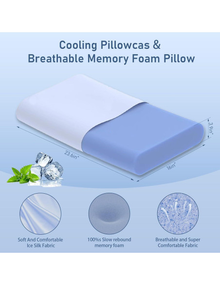 Almohada Cervical AEPINBH Espuma Viscoelástica 60x40 cm Almohada Cervical AEPINBH Espuma Viscoelástica 60x40 cm