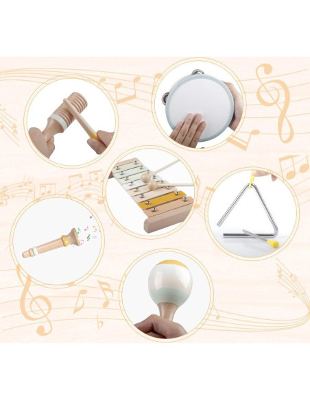 Set de Instrumentos Musicales Montessori Meytccve 1-3 Años Set de Instrumentos Musicales Montessori Meytccve 1-3 Años