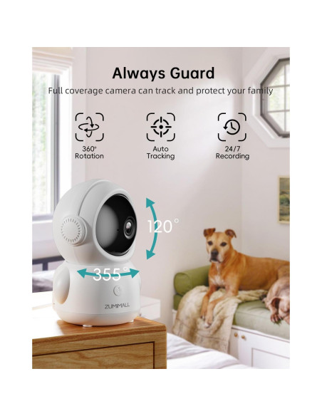 Cámara de Seguridad ZUMIMALL BK06 2K WiFi con Audio y Seguimiento Cámara de Seguridad ZUMIMALL BK06 2K WiFi con Audio y Seguimiento