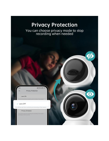 Cámara de Seguridad ZUMIMALL BK06 2K WiFi con Audio y Seguimiento Cámara de Seguridad ZUMIMALL BK06 2K WiFi con Audio y Seguimiento