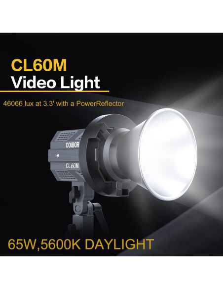 Luz de Video Colbor CL60M COB 65W 5600K CRI97+ Efectos APP Luz de Video Colbor CL60M COB 65W 5600K CRI97+ Efectos APP