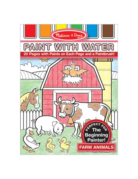 Melissa & Doug Pintar con Agua - Animales de Granja, 20 Páginas Melissa & Doug Pintar con Agua - Animales de Granja, 20 Páginas
