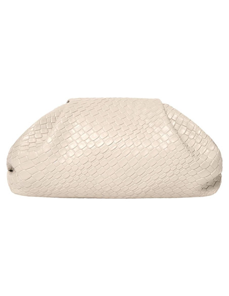 Bolso Clutch Dumpling PHILOMENA de Cuero Vegano Beige 29.5x8x18cm Bolso Clutch Dumpling PHILOMENA de Cuero Vegano Beige 29.5x8x18cm