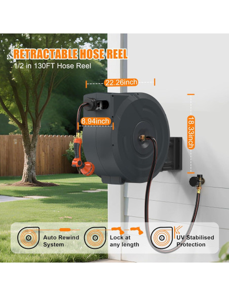 Carrete de Manguera de Jardín Retráctil NEOTEC 1/2" 12m Carrete de Manguera de Jardín Retráctil NEOTEC 1/2" 12m